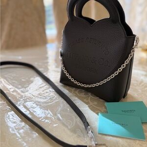 Tiffany & Co. Black Mini Bag with Silver Chain